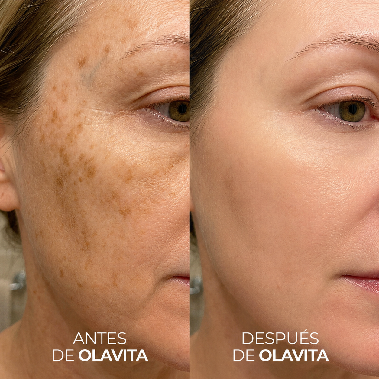 Antes y después - mejilla close up